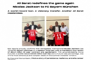333体育|电竞-官方网站-拜仁租杰克逊!经纪公司发文吹捧:创世界纪录的租借,大师级操作